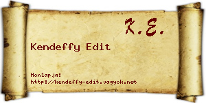 Kendeffy Edit névjegykártya